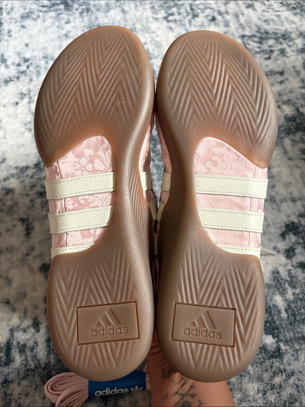 adidas Pink Floral Ballet-Style Flats with Ribbon Laces - Picture 6 of 7